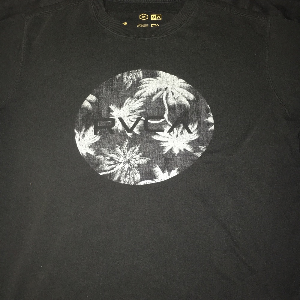RVCA Palm Tree Logo Cree Neck Sweatshirt